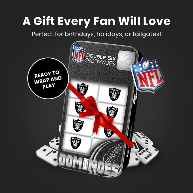 MasterPieces Game Day - NFL Las Vegas Raiders - 28 Piece Team Logo Double Six Domino Set - Image 5